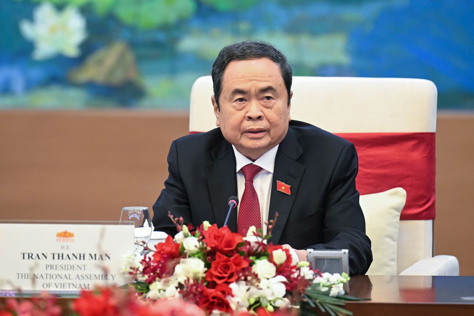 Chủ tịch Quốc hội Trần Thanh Mẫn phát biểu tại hội kiến Chủ tịch Quốc hội Trần Thanh Mẫn phát biểu tại hội kiến