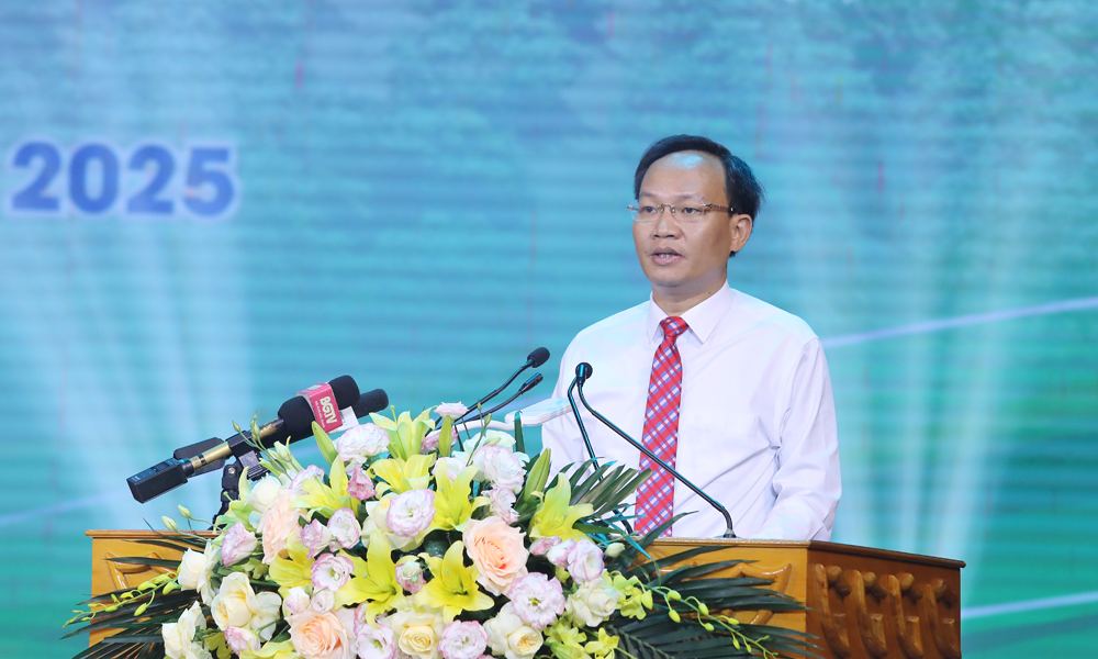 Đồng chí Phạm Văn Thịnh Phó Chủ tịch UBND tỉnh Bắc Giang phát biểu khai mạc hội nghị.