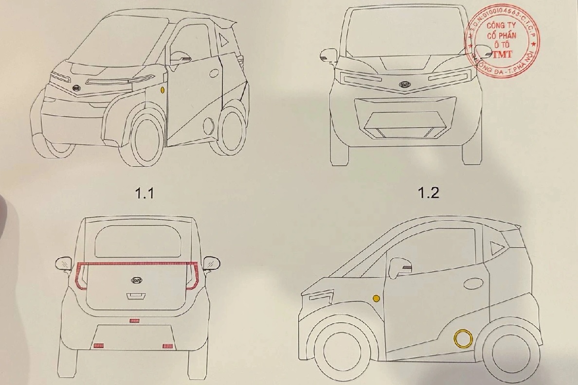 Hình ảnh được cho là đăng ký kiểu dáng công nghiệp mẫu microcar của TMT Motors (Ảnh: Thành Nguyễn).