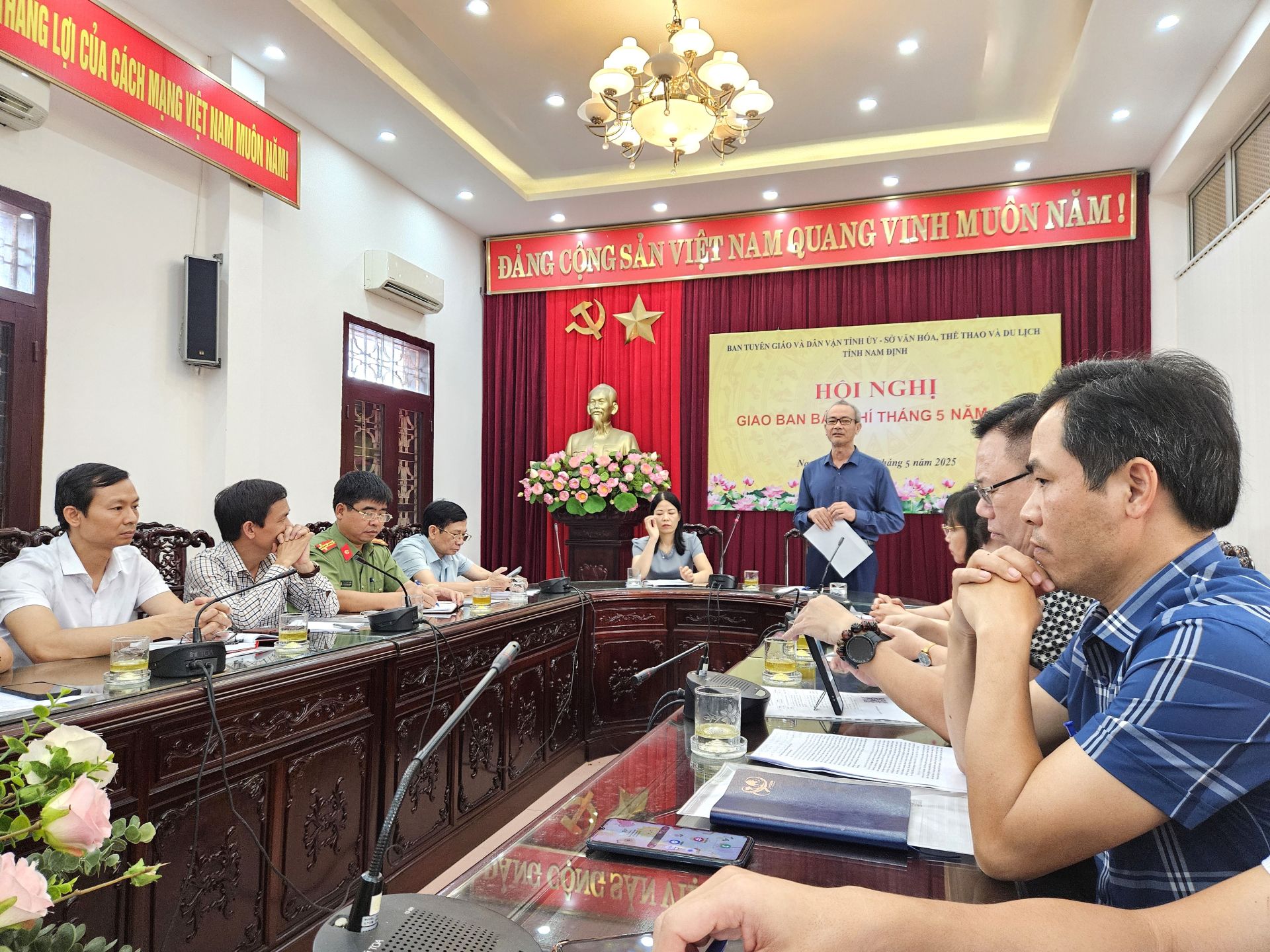 Lãnh đạo Sở Văn hóa, Thể thao và Du lịch Nam Định phát biểu