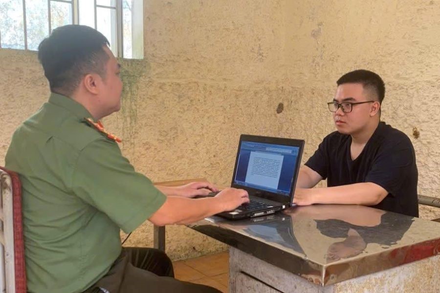 Trần Quang Huy tại cơ quan điều tra.