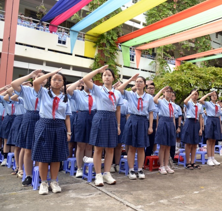 Học sinh Trường THCS Quang Trung, quận Gò Vấp, TP.HCM - Ảnh: NTCC Học sinh Trường THCS Quang Trung, quận Gò Vấp, TP.HCM - Ảnh: NTCC