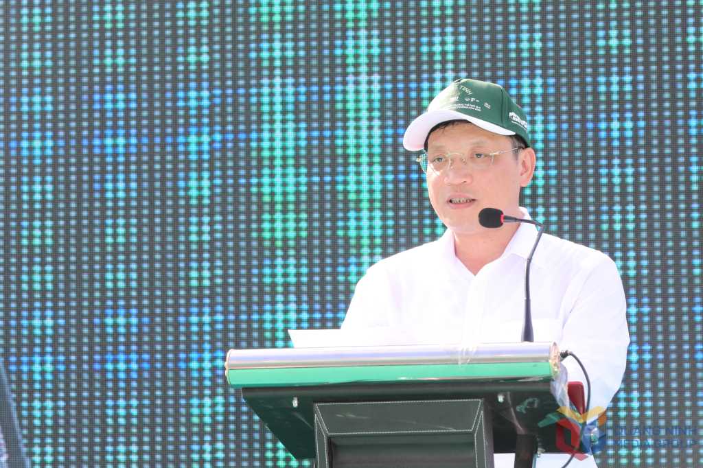 Ông Nghiêm Xuân Cường, Phó Chủ tịch UBND tỉnh Quảng Ninh, phát biểu tại lễ mít tinh.