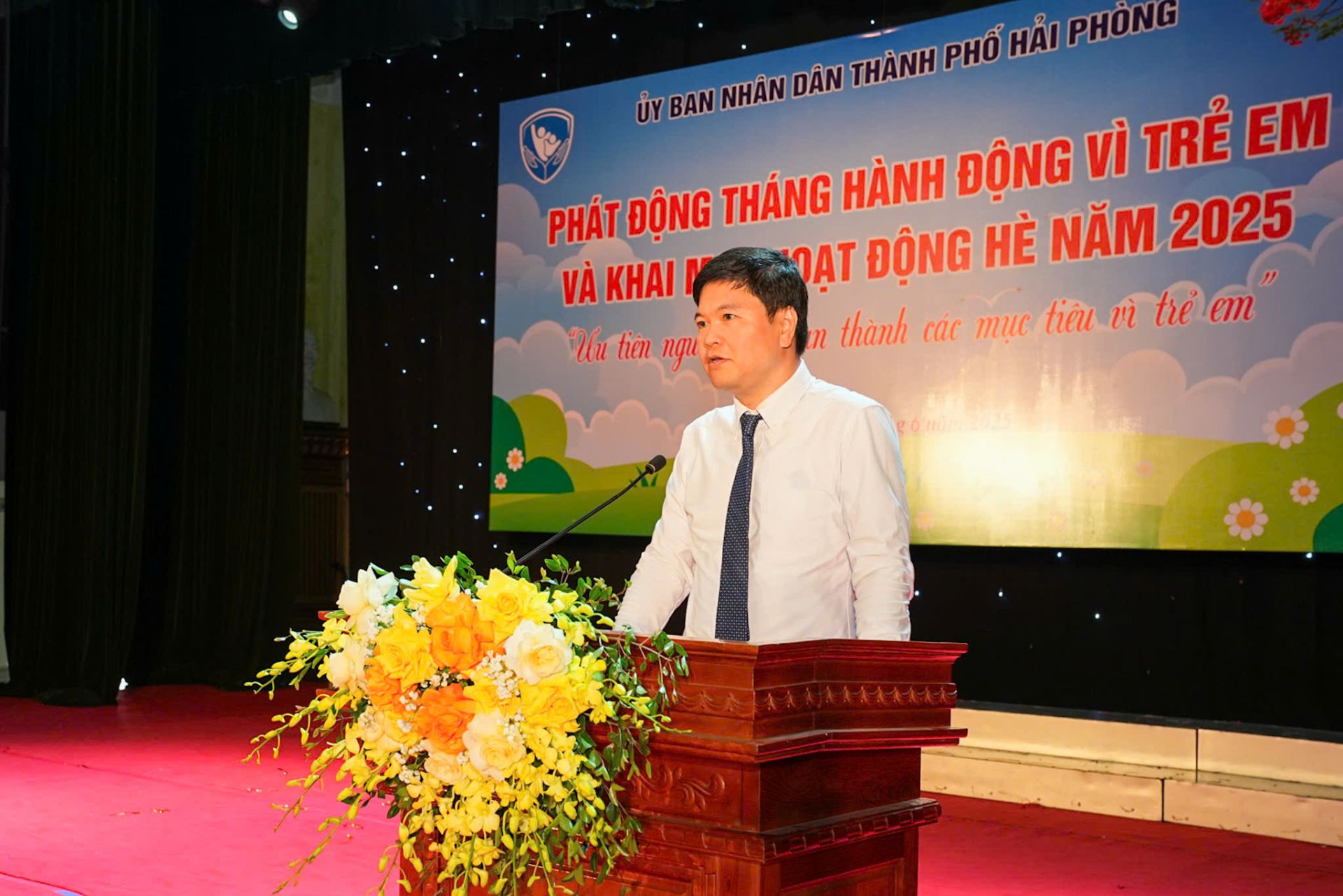 Ph&oacute; Chủ tịch UBND th&agrave;nh phố Ho&agrave;ng Minh Cường ph&aacute;t biểu tại Chương tr&igrave;nh.