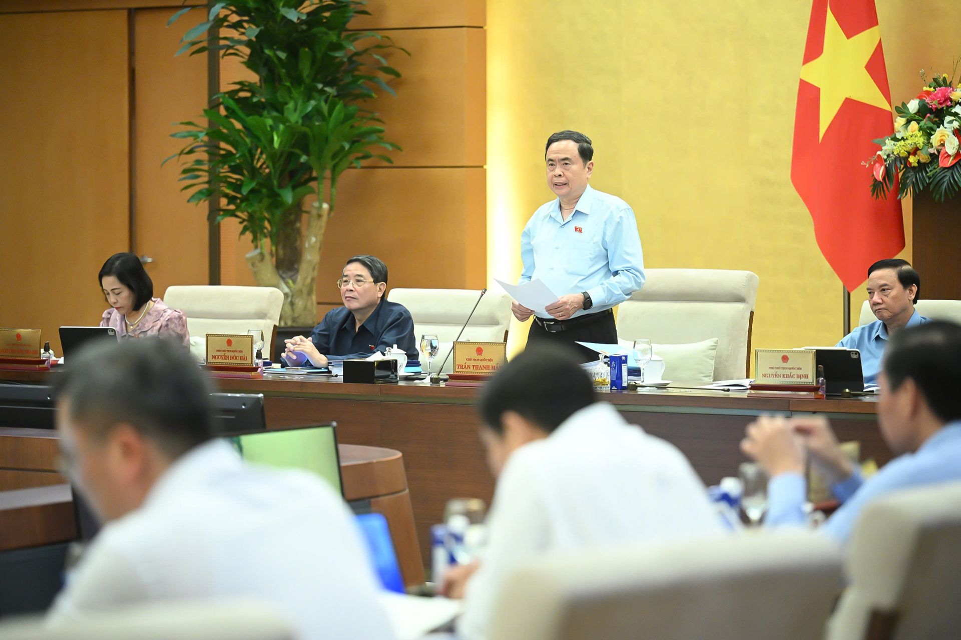 Chủ tịch Quốc hội Trần Thanh Mẫn phát biểu khai mạc Phiên họp thứ 46