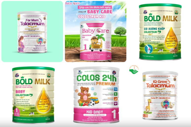 Hình ảnh một số sản phẩm trong gần 600 nhãn hiệu sữa giả được cơ quan điều tra công bố mới đây