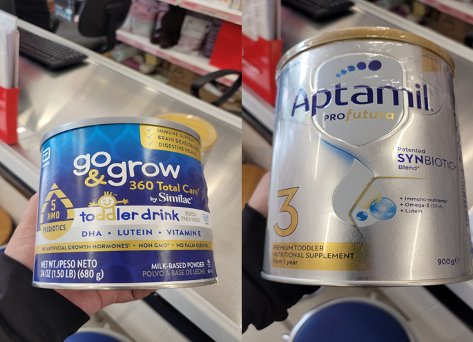 Giới thiệu là sữa nhập khẩu nhưng những sản phẩm này lại không tem nhãn phụ bằng tiếng Việt theo đúng quy định