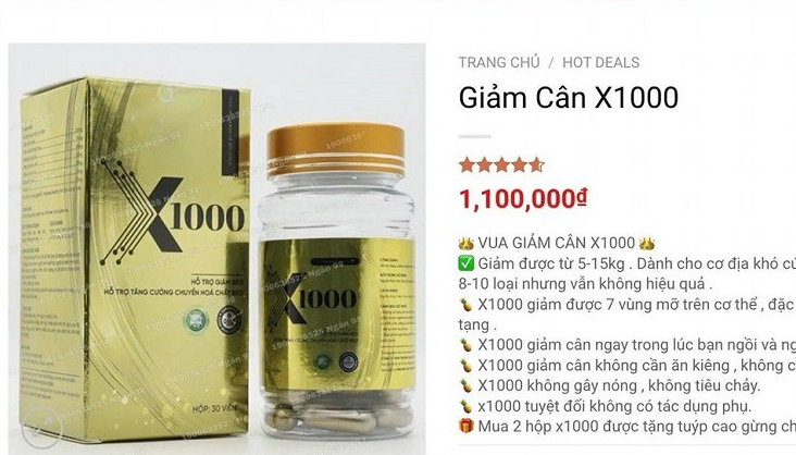Một trong số các sản phẩm giảm cân được DJ Ngân 98 quảng cáo Một trong số các sản phẩm giảm cân được DJ Ngân 98 quảng cáo