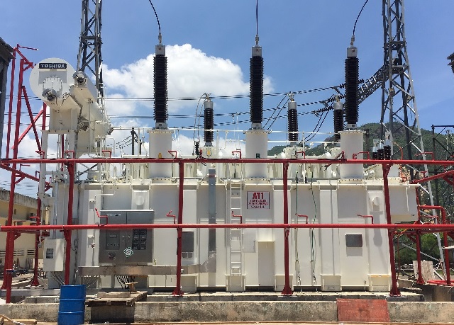 Máy biến áp AT1 của Trạm biến áp 220 kV Quy Nhơn. Ảnh: HV Máy biến áp AT1 của Trạm biến áp 220 kV Quy Nhơn. Ảnh: HV