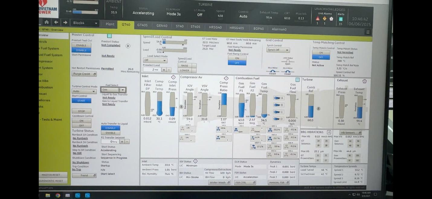 Hình ảnh kích hoạt vòi đốt của Turbine khí nhà máy điện Nhơn Trạch 4 Hình ảnh kích hoạt vòi đốt của Turbine khí nhà máy điện Nhơn Trạch 4