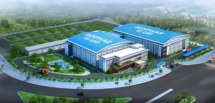Phối cảnh toàn cảnh cơ sở của BIDIPHAR. Ảnh: VH Phối cảnh toàn cảnh cơ sở của BIDIPHAR. Ảnh: VH
