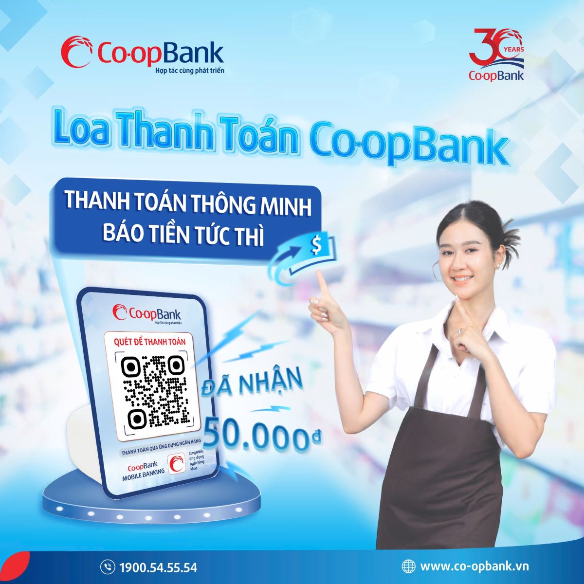 Co-opBank phát triển dịch vụ thông báo biến số dư qua thanh toán