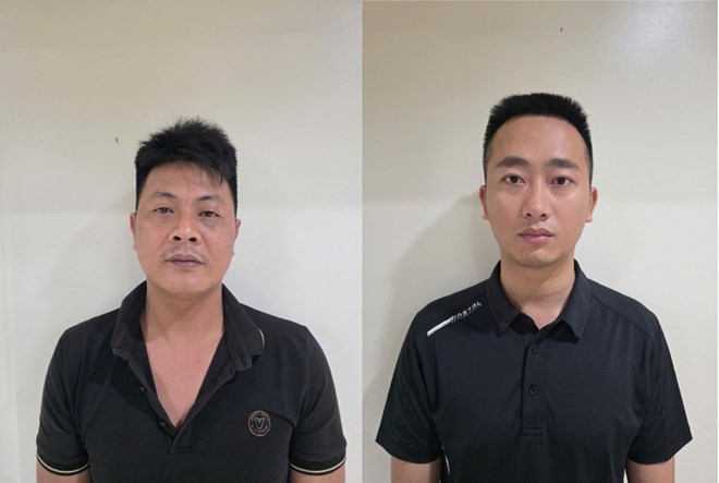 2 đối tượng Vũ Văn Thắng và Nguyễn Đăng Long. Ảnh: Công an tỉnh Quảng Ninh