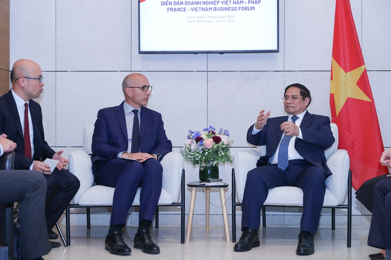 Thủ tướng tiếp ông Philippe Bardol, Giám đốc Safran khu vực châu Á - Thái Bình Dương của Safran - Ảnh: VGP/Nhật Bắc