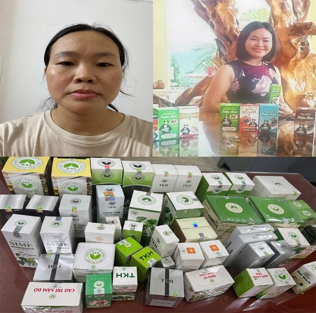 Đối tượng Hoàng Thị Ngọc, người cầm đầu một đường dây sản xuất thuốc giả quy mô lớn, gắn mác “thuốc gia truyền Đông y”. Ảnh: Công an tỉnh Thanh Hóa