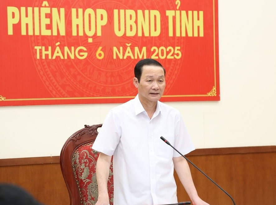 Chủ tịch UBND tỉnh Đỗ Minh Tuấn phát biểu tại phiên họp. Chủ tịch UBND tỉnh Đỗ Minh Tuấn phát biểu tại phiên họp.