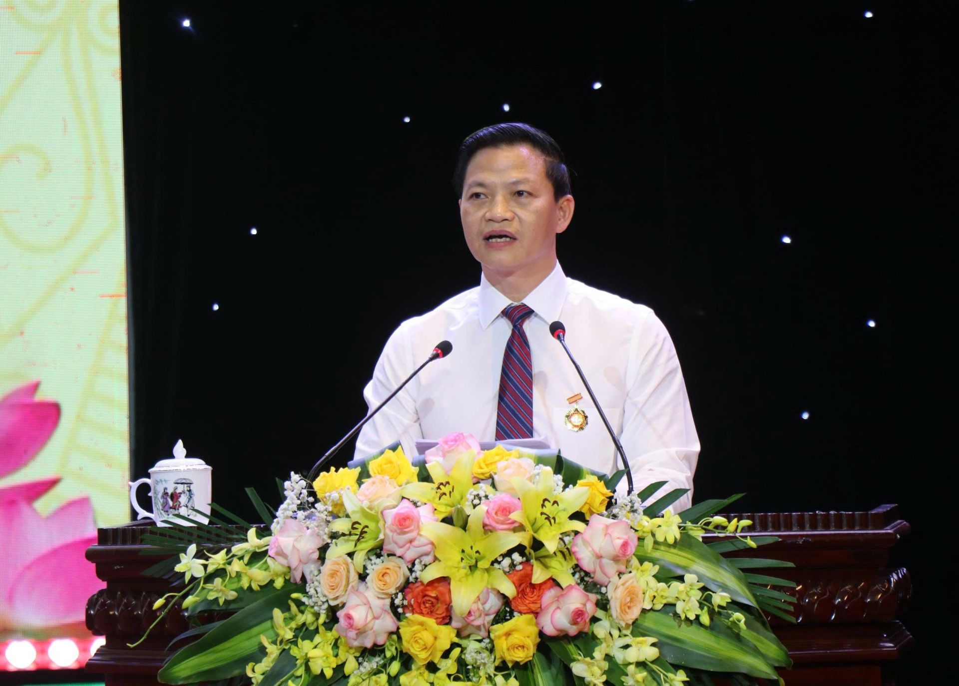 Chủ tịch UBND tỉnh Bắc Ninh Vương Quốc Tuấn phát biểu tại Lễ Kỷ niệm.