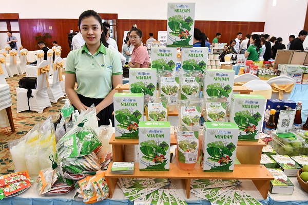Sản phẩm Nha Đam Vietfarm trưng bày trong Hội nghị xúc tiến Thương mại Ninh Thuận (tư liệu)