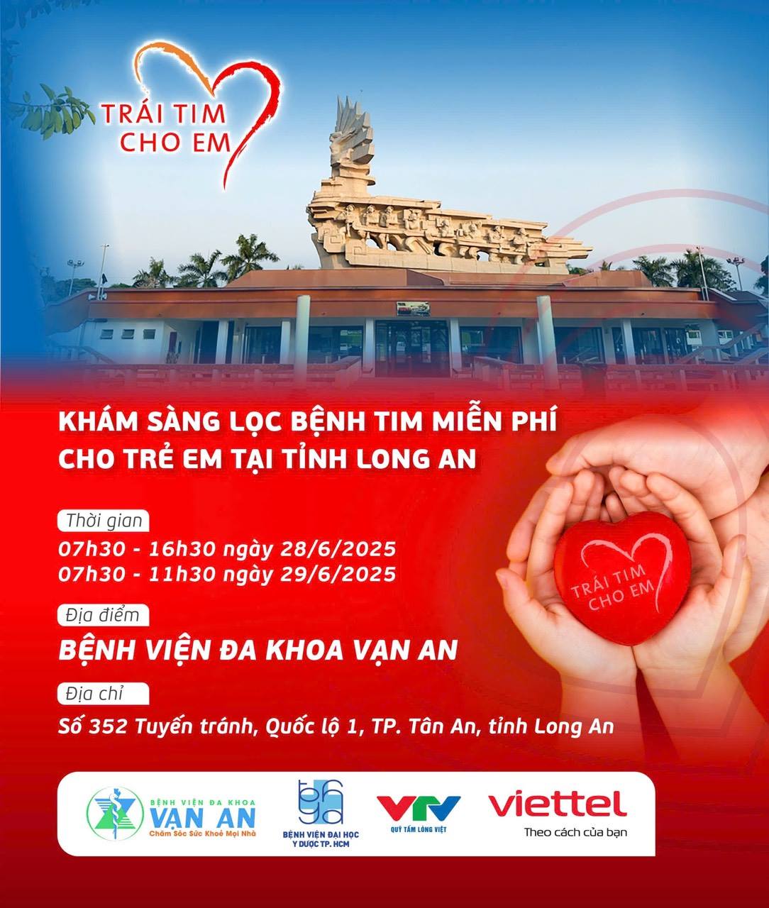 Long An khám sàng lọc miễn phí bệnh tim bẩm sinh cho trẻ em dưới 18 tuổi
