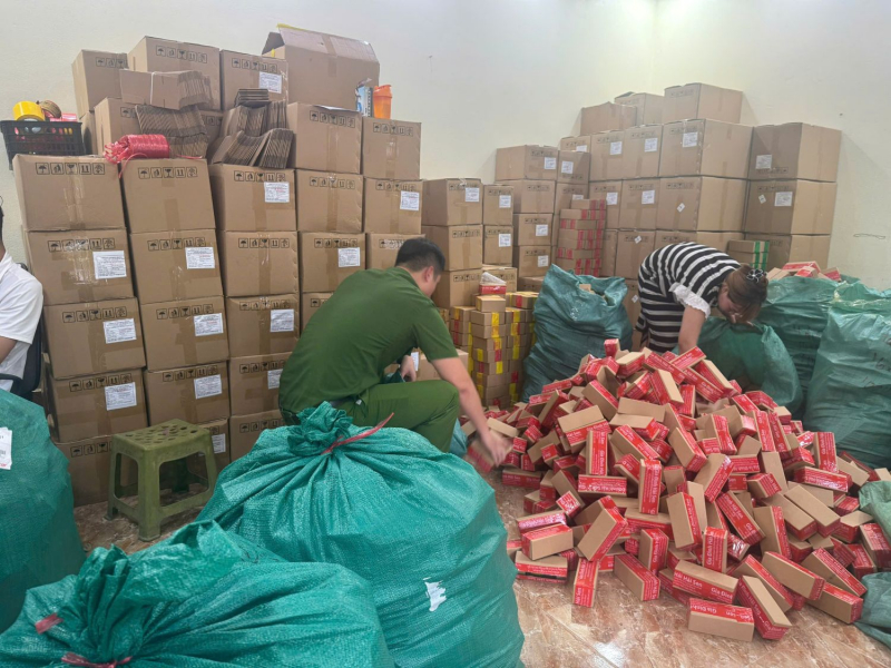 Phòng Cảnh sát kinh tế, Công an tỉnh Ninh Bình kiểm tra kho hàng của Công ty TNHH Hải Sen.