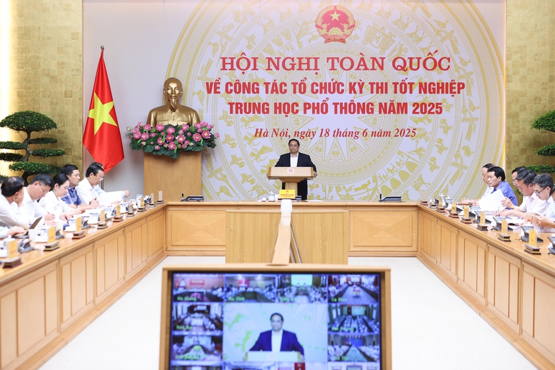 Thủ tướng Phạm Minh Chính chủ trì Hội nghị toàn quốc chuẩn bị Kỳ thi tốt nghiệp THPT năm 2025