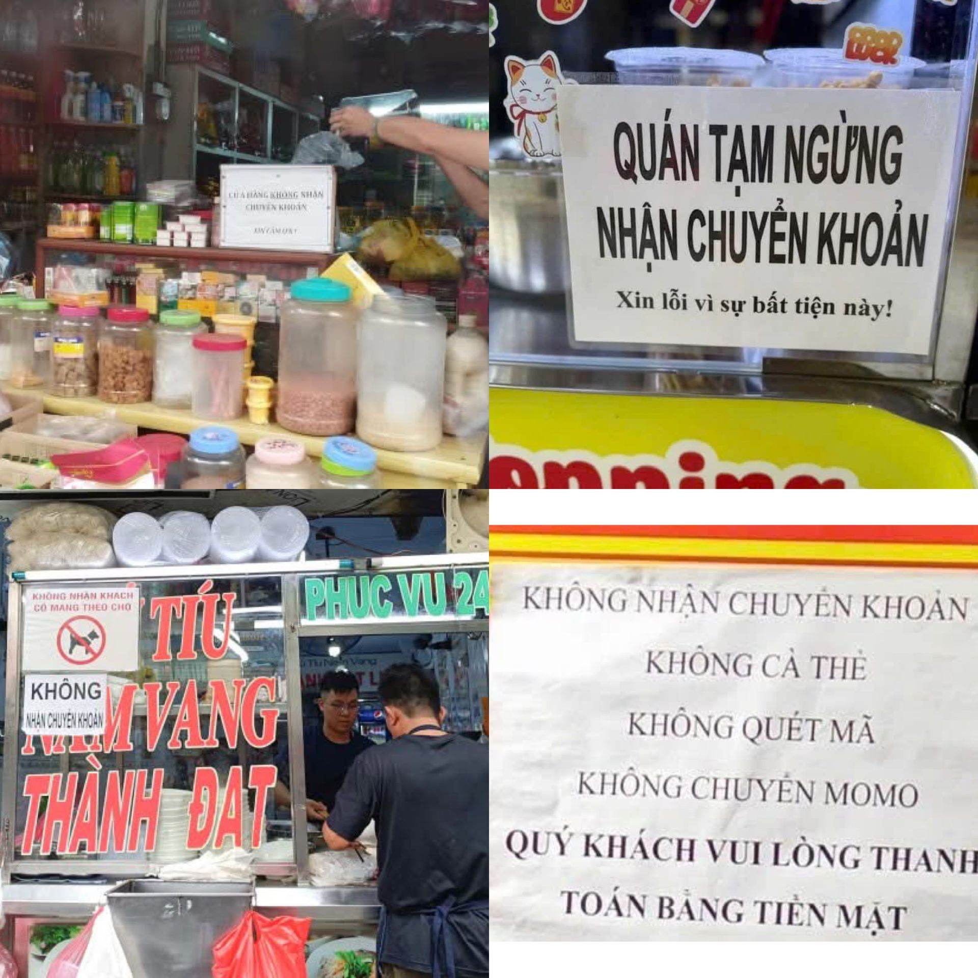 Trước ngưỡng chuyển đổi của Luật Thuế GTGT mới, một số cửa hàng thông báo “ưu tiên” nhận tiền mặt