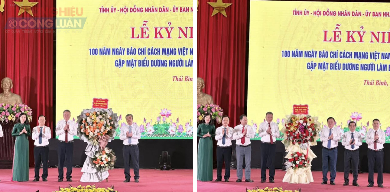 Tặng hoa các cơ quan báo chí nhân dịp kỷ niệm 100 năm Ngày báo chí cách mạng Việt Nam