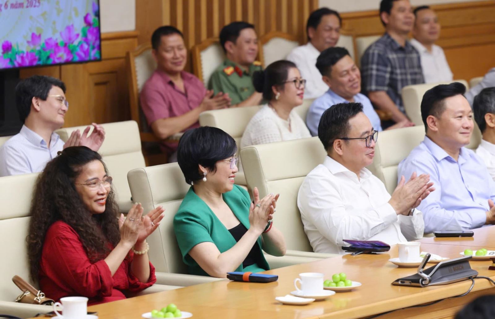 Lãnh đạo các cơ quan báo chí tham dự buổi gặp. Ảnh: Dương Giang/TTXVN Lãnh đạo các cơ quan báo chí tham dự buổi gặp. Ảnh: Dương Giang/TTXVN