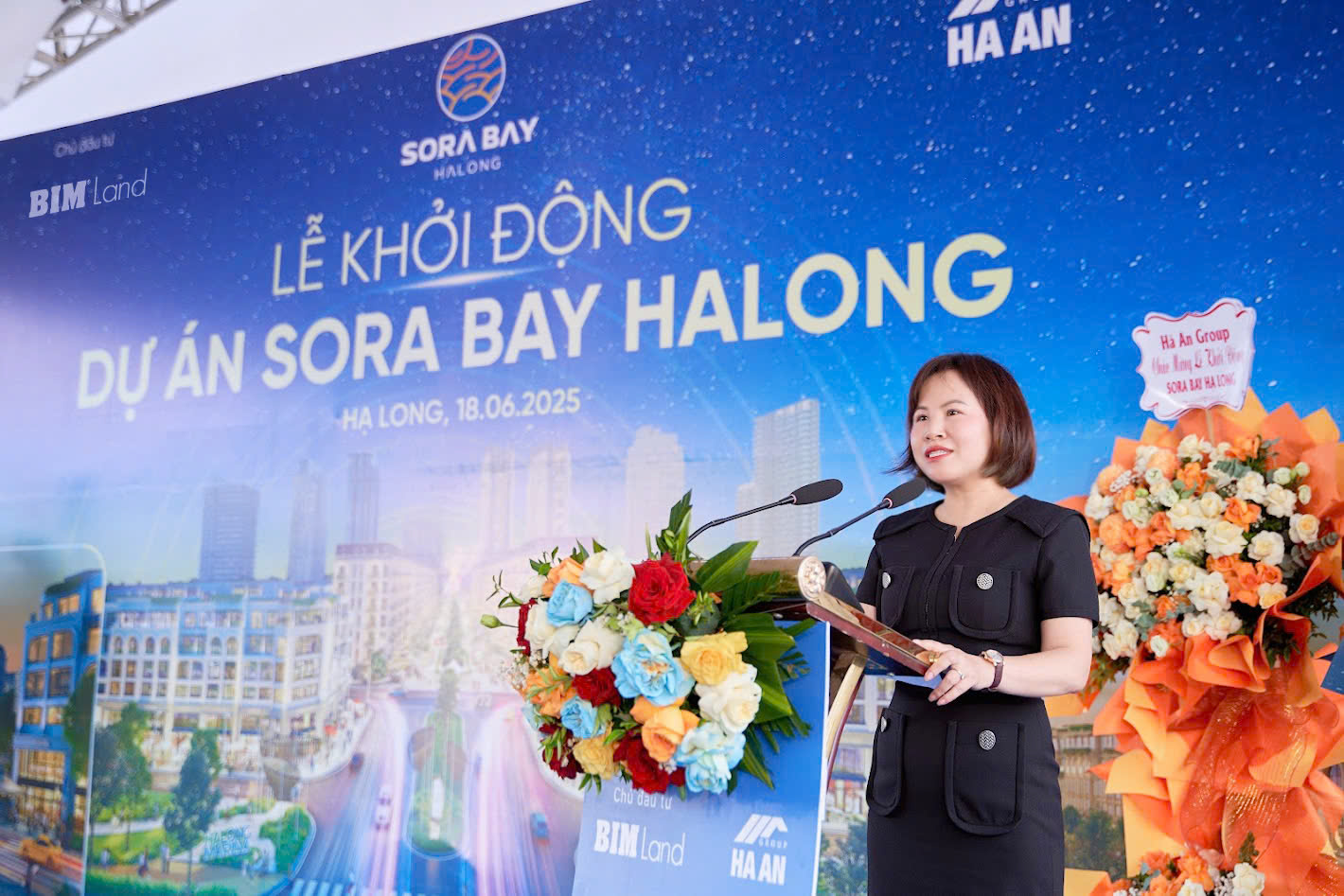 Bà Nguyễn Xuân Hương - Đại diện Hà An Group phát biểu tại sự kiện Bà Nguyễn Xuân Hương - Đại diện Hà An Group phát biểu tại sự kiện