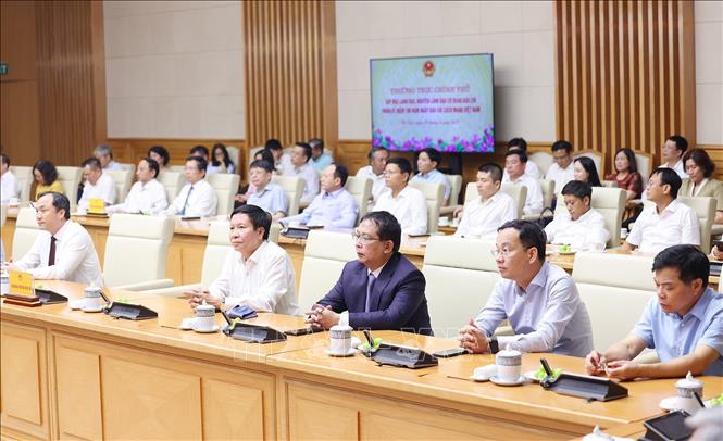 Lãnh đạo các cơ quan báo chí tham dự buổi gặp. Ảnh: Dương Giang/TTXVN Lãnh đạo các cơ quan báo chí tham dự buổi gặp. Ảnh: Dương Giang/TTXVN