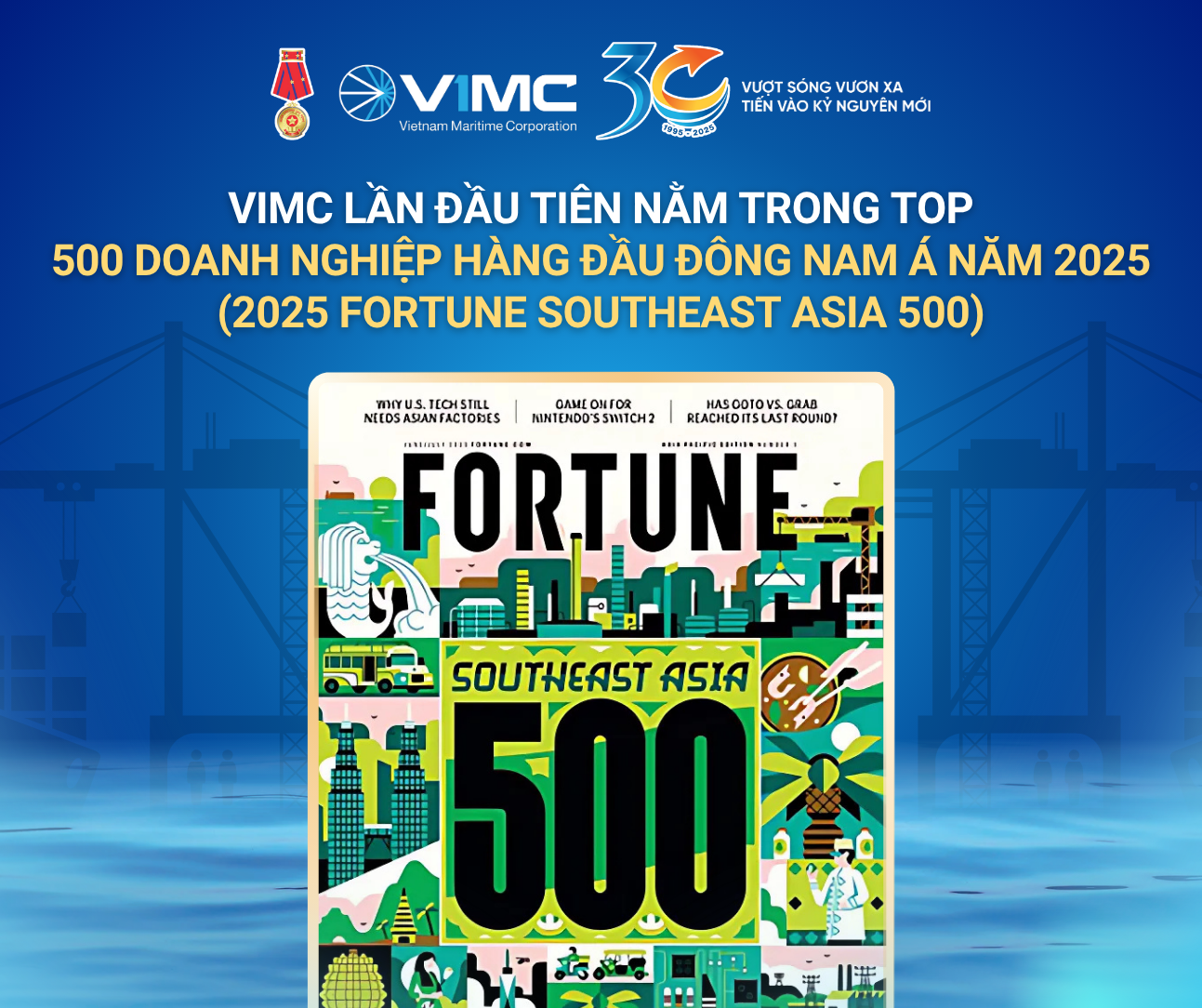 VIMC nằm trong top 500 doanh nghiệp lớn nhất Đông Nam Á Fortune 2025