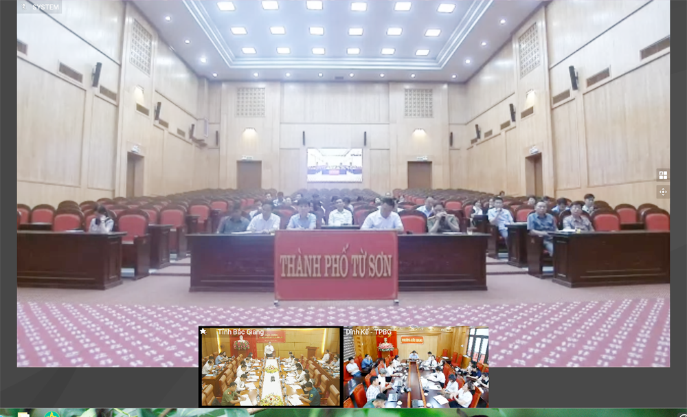 Hội nghị được kết nối trực tuyến đến các điểm cầu của các phường, xã mới còn lại của tỉnh.