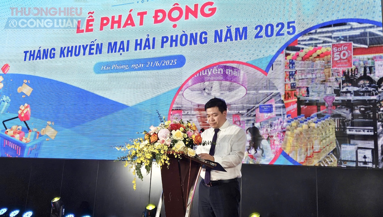 Đồng chí Lê Ngọc Lân, Phó giám đốc Sở Công Thương Hải Phòng phát biểu tại Lễ phát động Đồng chí Lê Ngọc Lân, Phó giám đốc Sở Công Thương Hải Phòng phát biểu tại Lễ phát động