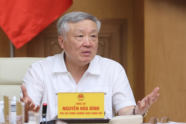 Phó Thủ tướng Thường trực Chính phủ Nguyễn Hòa Bình phát biểu - Ảnh: VGP/Nhật Bắc