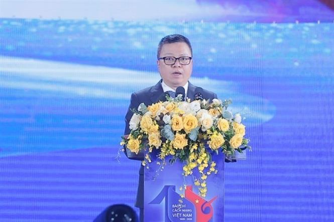 Đồng chí Lê Quốc Minh, Chủ tịch Hội Nhà báo Việt Nam, Tổng Biên tập báo Nhân dân phát biểu