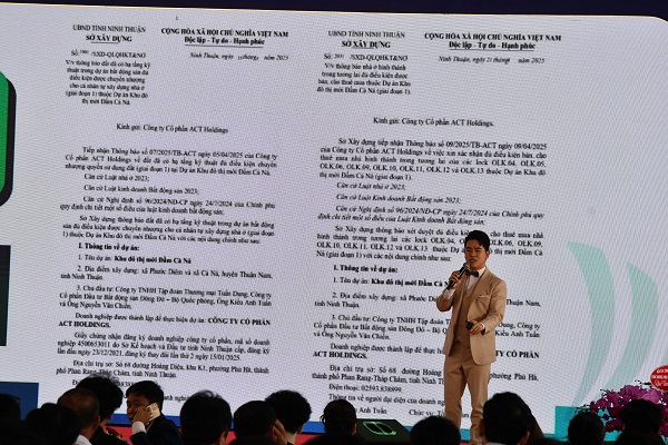 Pháp lý dự án rất chuẩn, đã được cơ quan chức năng tỉnh Ninh Thuận xác nhận và cho phép mở bán