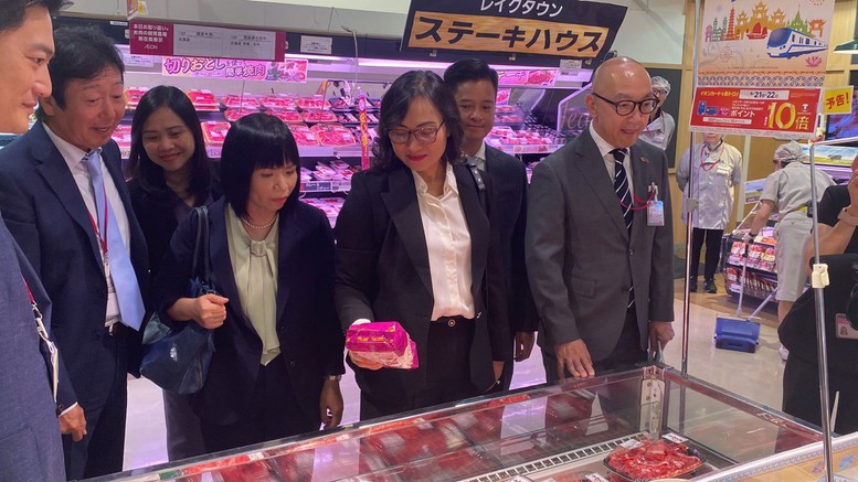 Các đại biểu tham quan các gian hàng trưng bày hàng Việt Nam tại Tokyo, Nhật Bản