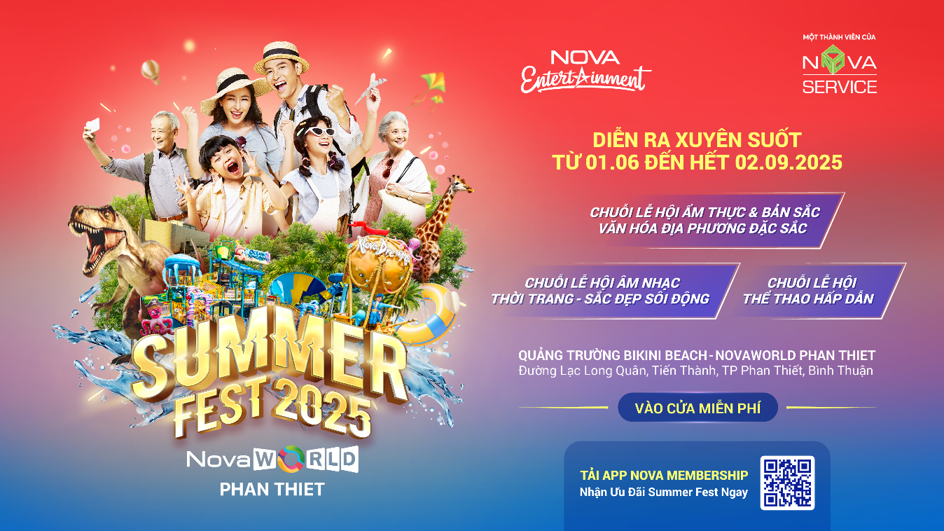 Summer Fest 2025 sôi động nhiều hoạt động thể thao đến âm nhạc, thời trang tại Novaworld Phan Thiet