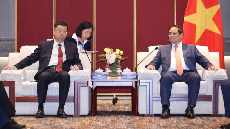 Thủ tướng Phạm Minh Chính đề nghị ngân hàng hàng đầu Trung Quốc tham gia trung tâm tài chính quốc tế tại Việt Nam. Ảnh: VGP/Nhật Bắc
