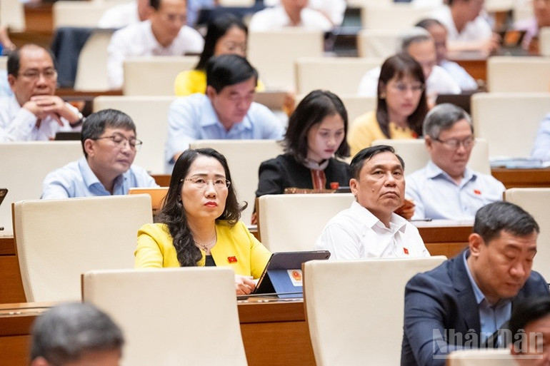 Các đại biểu tham dự phiên họp của Quốc hội. (Ảnh: DUY LINH)