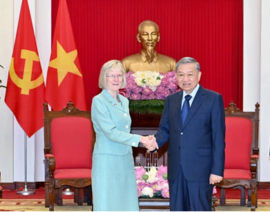 Tổng Bí thư Tô Lâm tiếp Đại sứ Australia Gillian Bird nhân dịp bắt đầu nhiệm kỳ