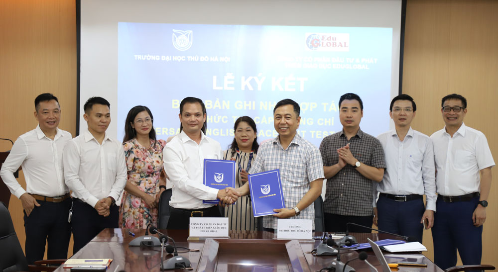 Trường Đại học Thủ đô Hà Nội ký kết hợp tác tổ chức thi, cấp chứng chỉ VEPT