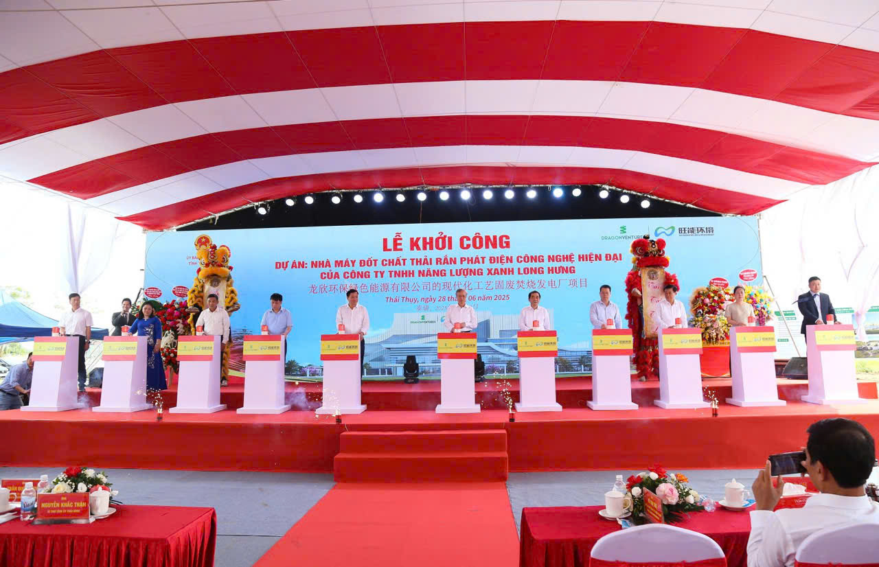 Khởi công xây dựng nhà máy đốt chất thải rắn phát điện công nghệ hiện đại tại huyện Thái Thụy