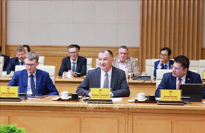 Các doanh nghiệp Vương quốc Anh tham dự toạ đàm. Ảnh: Dương Giang/TTXVN