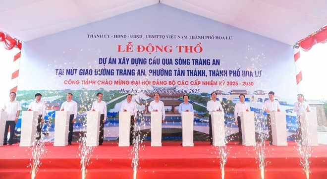 Động thổ xây dựng cầu Tràng An: Kết nối hạ tầng, thúc đẩy phát triển du lịch Hoa Lư