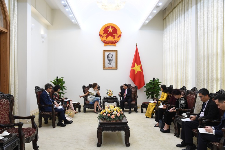 Phó Thủ tướng khẳng định Việt Nam luôn coi trọng hợp tác đa phương và vai trò của UNESCO, tiếp tục phát huy vai trò thành viên có trách nhiệm tại 5 cơ chế điều hành then chốt của UNESCO - Ảnh: VGP/Hải Minh