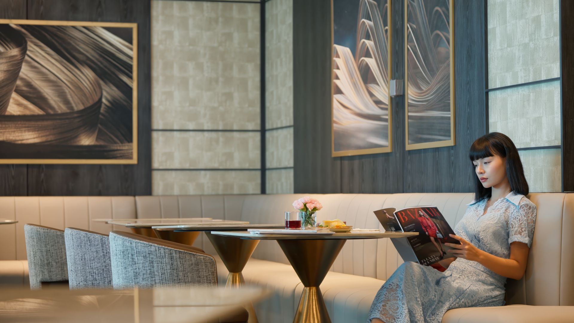 The SENS Business Lounge- không gian chờ bay nghệ thuật, hiện đại, lấy cảm hứng từ làng nghề lụa truyền thống Việt Nam