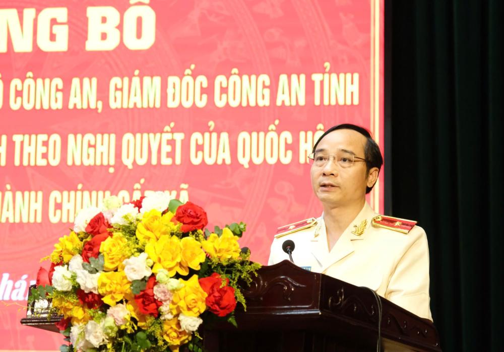 Thiếu tướng Nguyễn Xuân Thao, Giám đốc Công an tỉnh phát biểu chỉ đạo