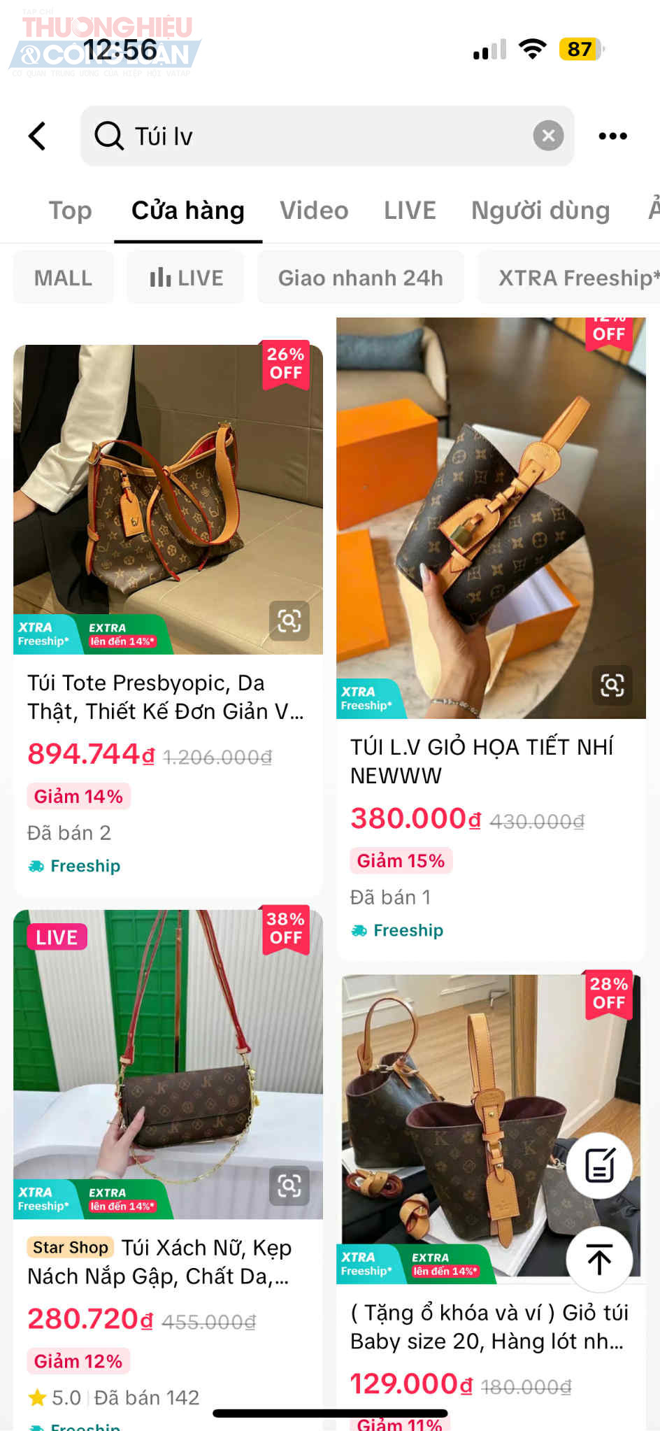 Dày dép, túi sách nhái thương hiệu nỗi tiếng giá chỉ vài trăm nghìn hiện ra sau vài thao tác trên tiktok shop
