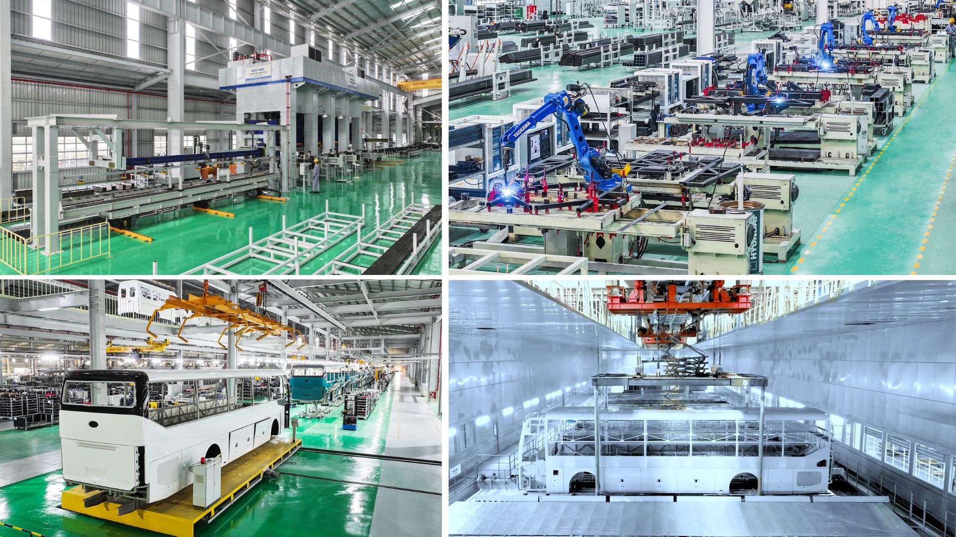 Dây chuyền dập liên hợp, hàn, lắp ráp và nhúng sơn tĩnh điện tại Nhà máy THACO Bus Dây chuyền dập liên hợp, hàn, lắp ráp và nhúng sơn tĩnh điện tại Nhà máy THACO Bus